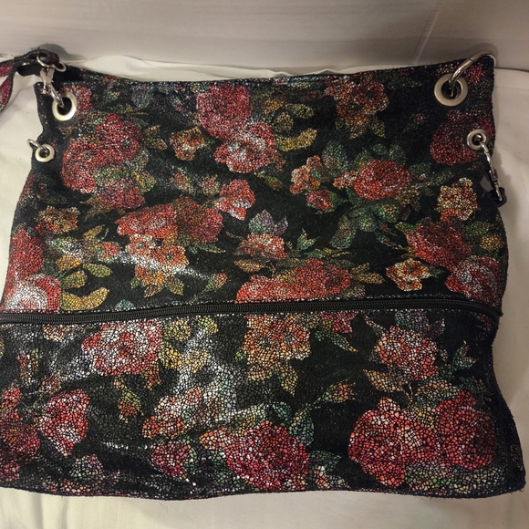 Borse In Pelle Women's Leather Floral Mosaic Patterned Shoulder/Hand Bag - Picture 3 of 11
